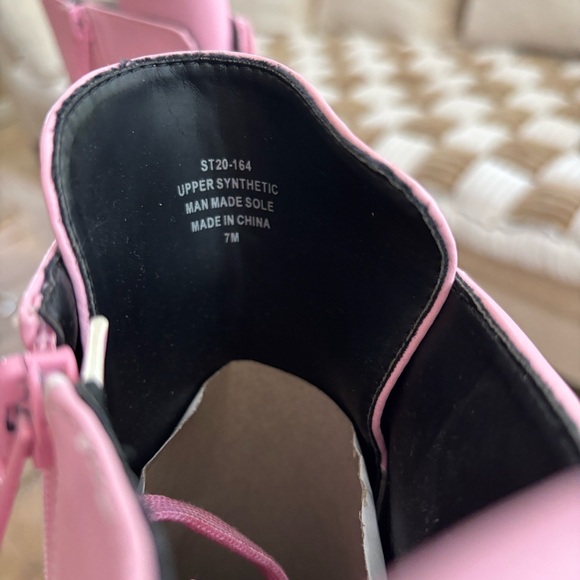 Sugar Thrillz Pink Knee High Combat Boots - Never Worn - Picture 6 of 10